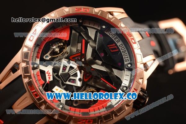 Roger Dubuis Excalibur One-Off Double Tourbillon Black PVD Case Perfect Clone With Miyota 6T51 - Click Image to Close